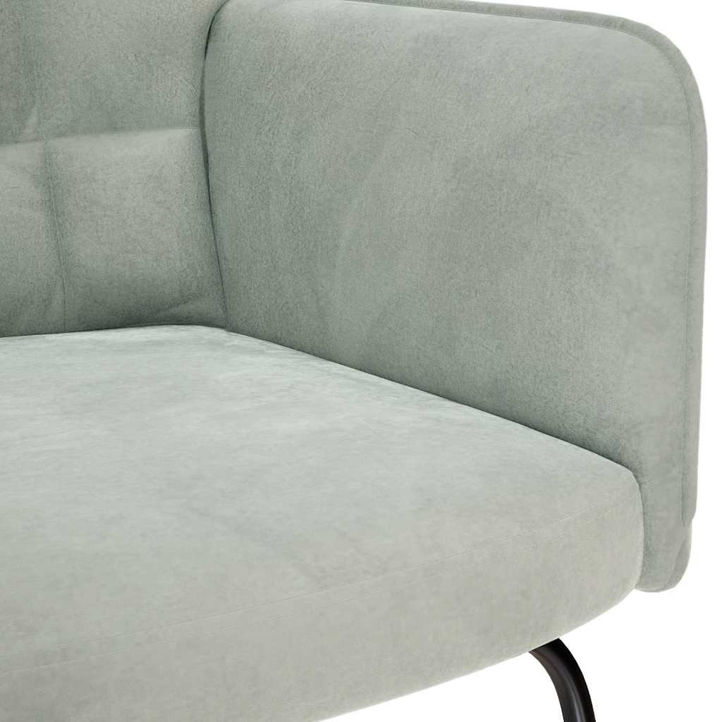 Schommelstoel met kruk lichtgrijs fluweel is nu te koop bij PeponiXL, paradijselijk wonen!