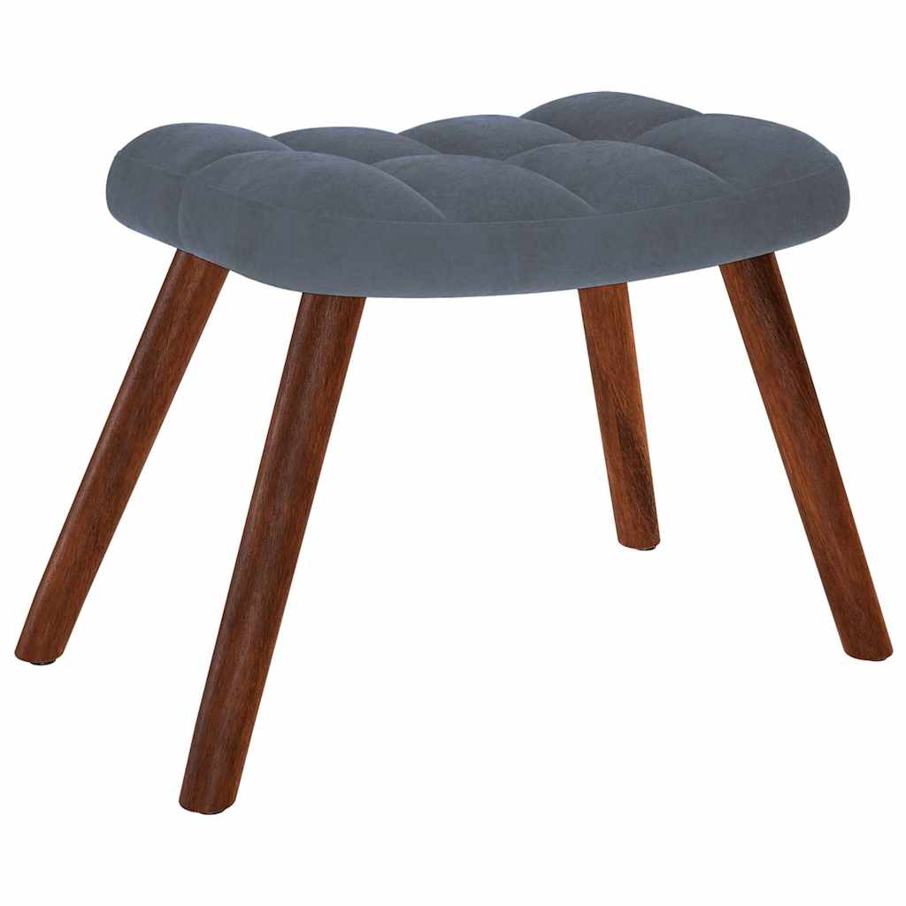 Schommelstoel met kruk donkergrijs fluweel is nu te koop bij PeponiXL, paradijselijk wonen!