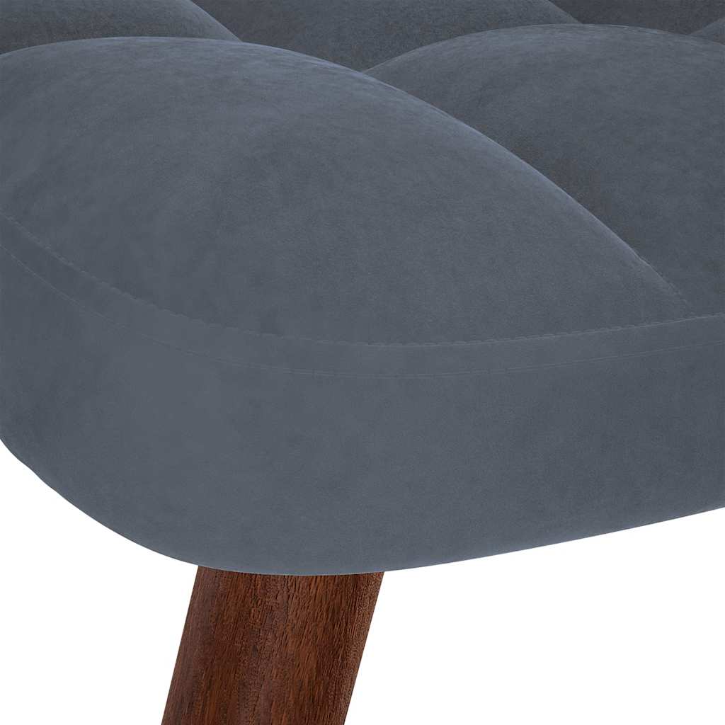 Schommelstoel met kruk donkergrijs fluweel is nu te koop bij PeponiXL, paradijselijk wonen!