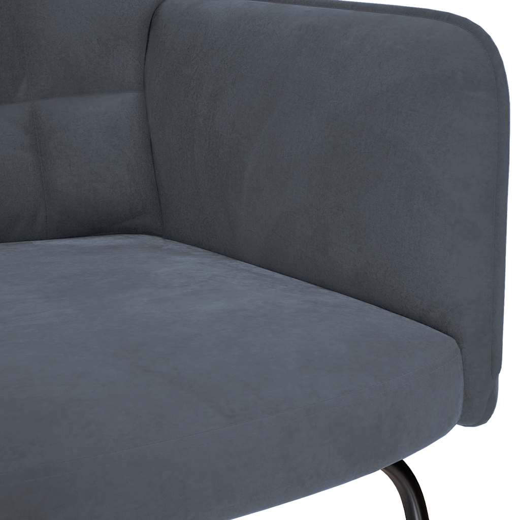 Schommelstoel met kruk donkergrijs fluweel is nu te koop bij PeponiXL, paradijselijk wonen!
