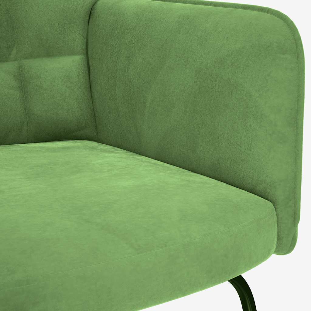 Schommelstoel met krukje fluweel lichtgroen is nu te koop bij PeponiXL, paradijselijk wonen!
