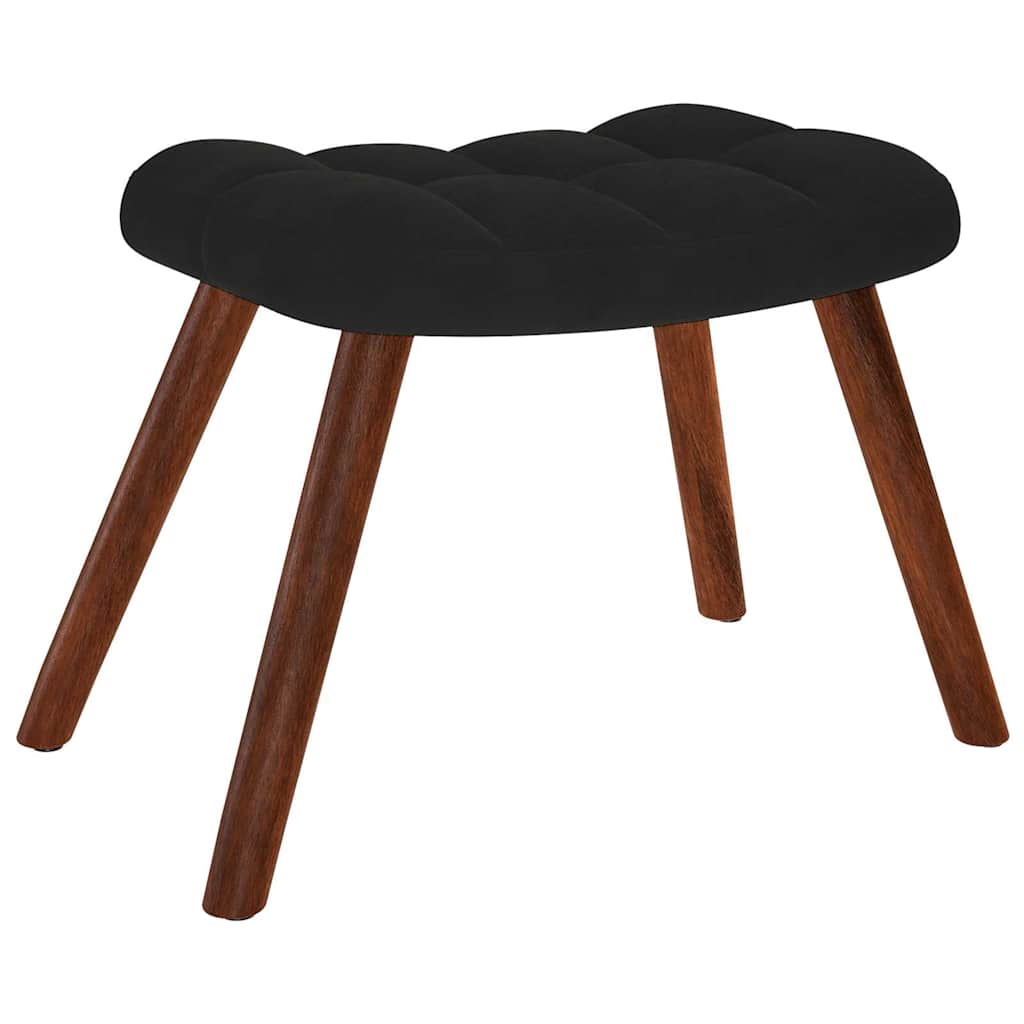 Schommelstoel met kruk zwart fluweel is nu te koop bij PeponiXL, paradijselijk wonen!