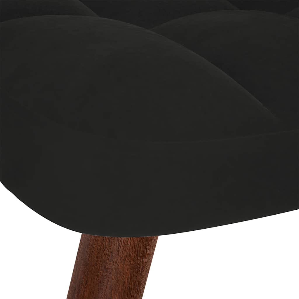 Schommelstoel met kruk zwart fluweel is nu te koop bij PeponiXL, paradijselijk wonen!