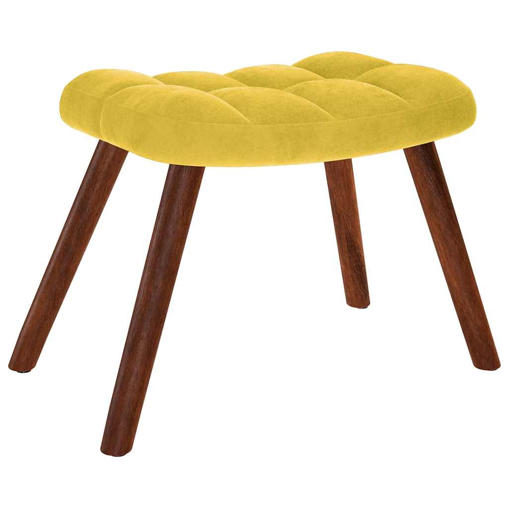 Schommelstoel met krukje geel fluweel is nu te koop bij PeponiXL, paradijselijk wonen!