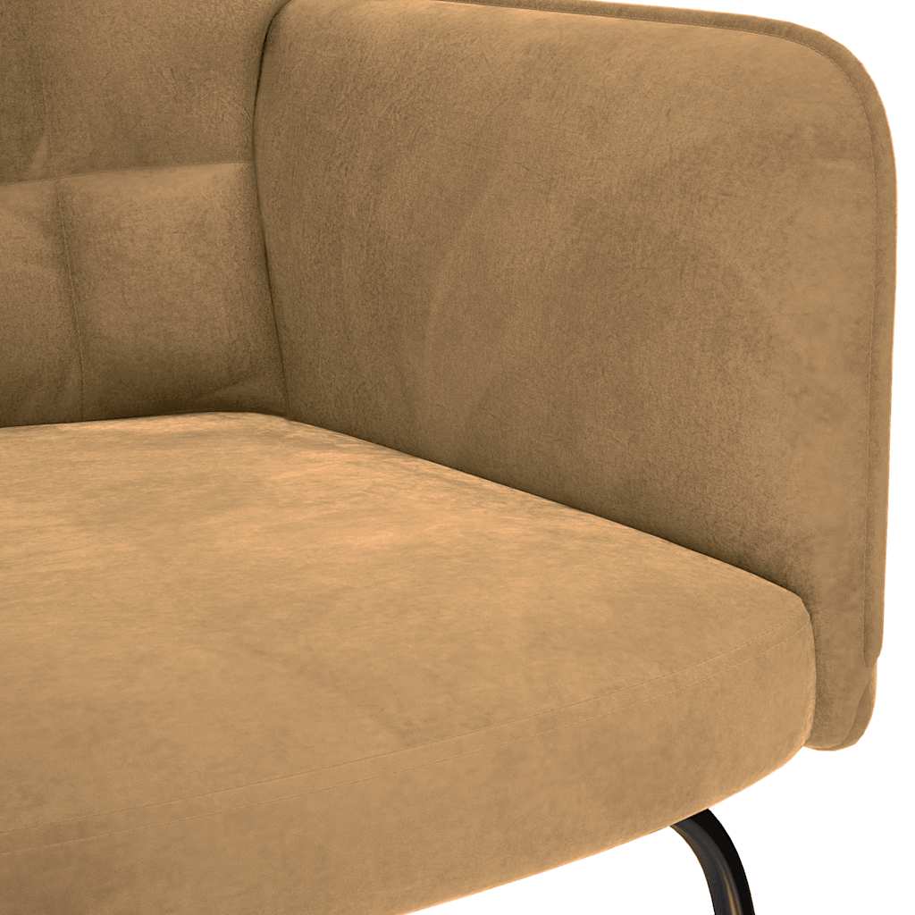 Schommelstoel met krukje fluweel bruin is nu te koop bij PeponiXL, paradijselijk wonen!