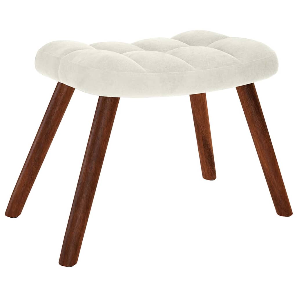 Schommelstoel met kruk crèmekleurig fluweel is nu te koop bij PeponiXL, paradijselijk wonen!
