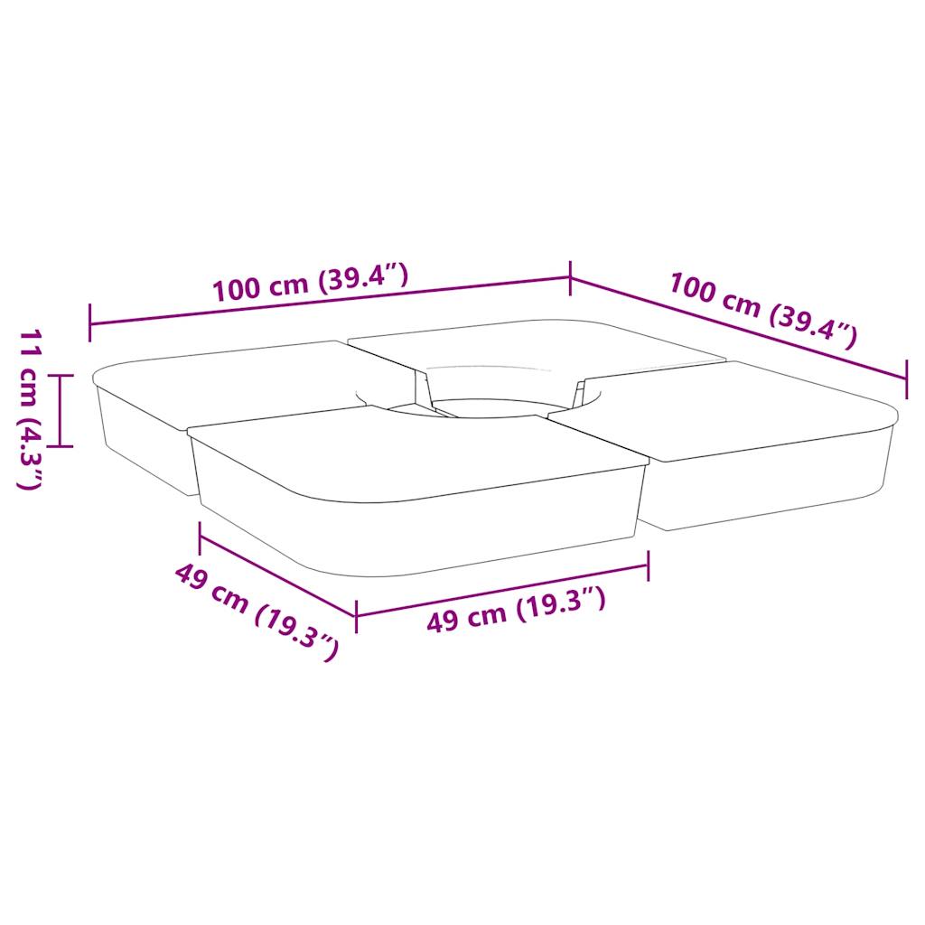 4-delige Set parasolvoeten voor kruisvoet parasol 100 kg PP is nu te koop bij PeponiXL, paradijselijk wonen!