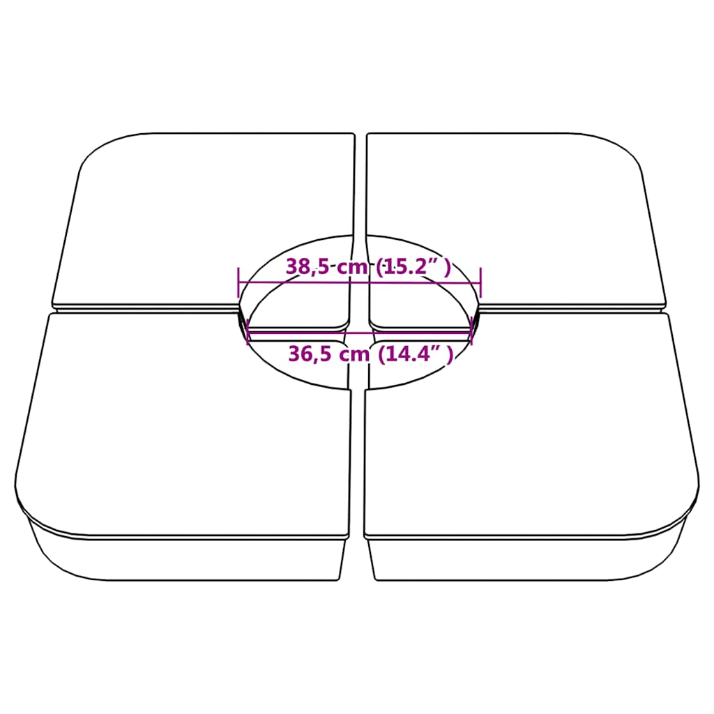 4-delige Set parasolvoeten voor kruisvoet parasol 100 kg PP is nu te koop bij PeponiXL, paradijselijk wonen!