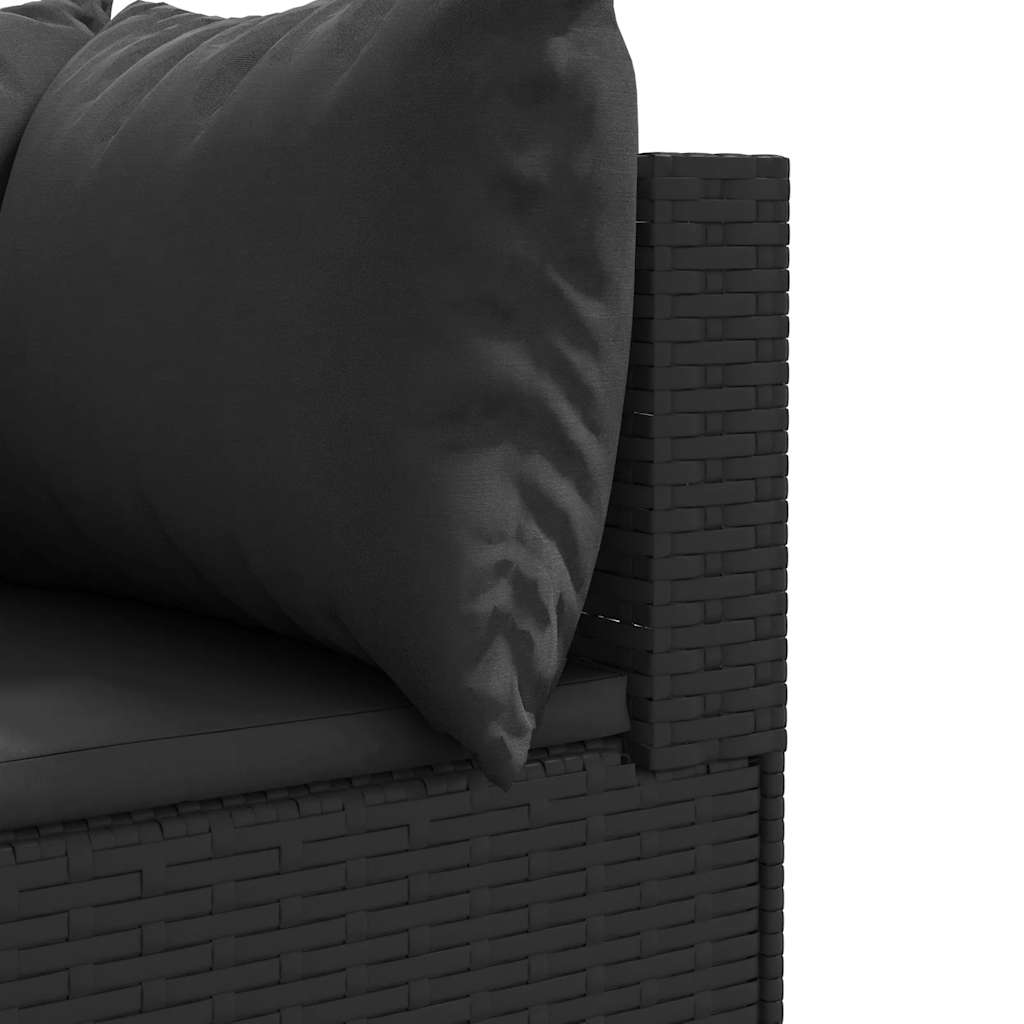 6-delige Loungeset met kussens poly rattan zwart is nu te koop bij PeponiXL, paradijselijk wonen!