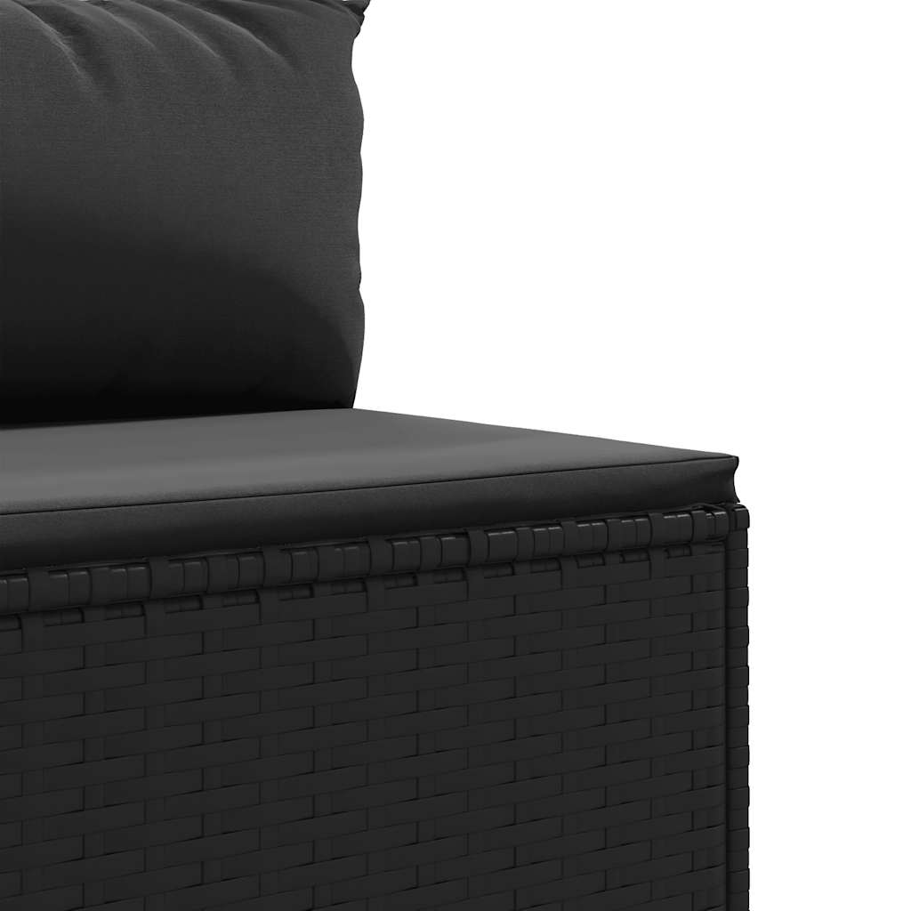 6-delige Loungeset met kussens poly rattan zwart is nu te koop bij PeponiXL, paradijselijk wonen!