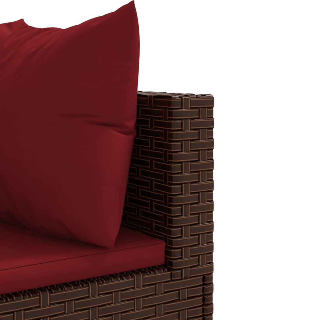 6-delige Loungeset met kussens poly rattan bruin is nu te koop bij PeponiXL, paradijselijk wonen!