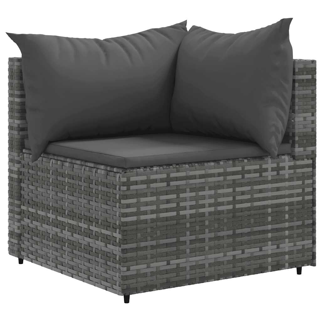 9-delige Loungeset met kussens poly rattan grijs is nu te koop bij PeponiXL, paradijselijk wonen!