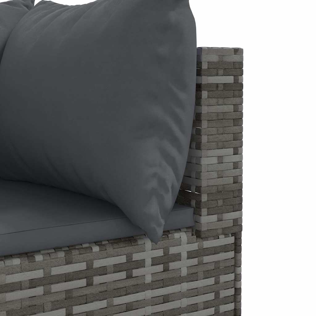 9-delige Loungeset met kussens poly rattan grijs is nu te koop bij PeponiXL, paradijselijk wonen!