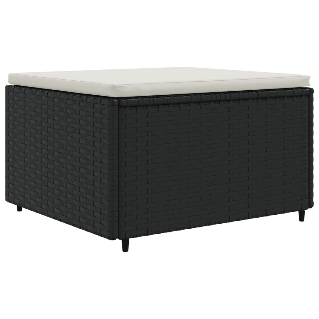 4-delige Loungeset met kussens poly rattan zwart is nu te koop bij PeponiXL, paradijselijk wonen!