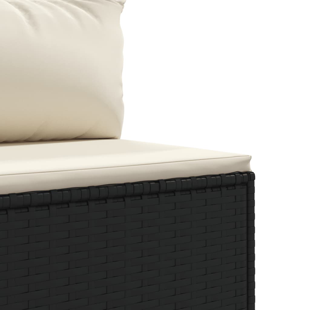 4-delige Loungeset met kussens poly rattan zwart is nu te koop bij PeponiXL, paradijselijk wonen!