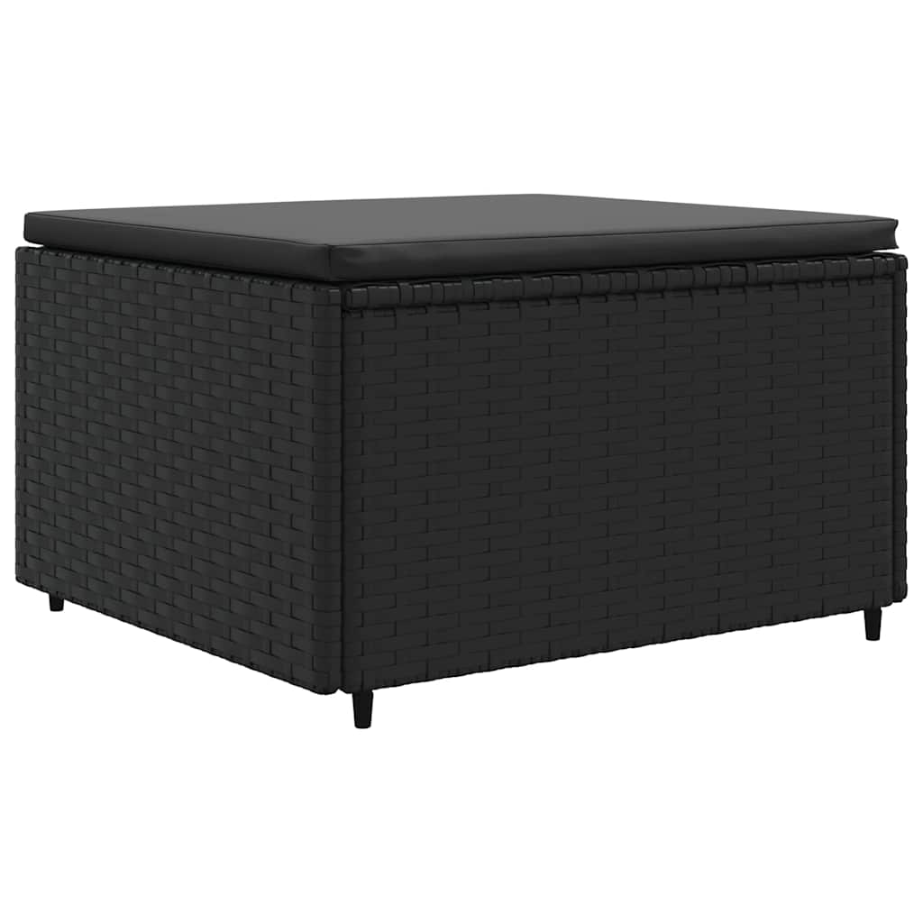 4-delige Loungeset met kussens poly rattan zwart is nu te koop bij PeponiXL, paradijselijk wonen!