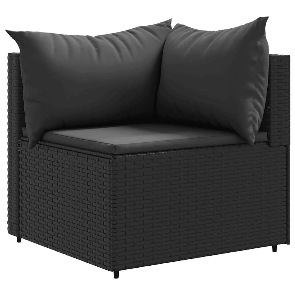 4-delige Loungeset met kussens poly rattan zwart is nu te koop bij PeponiXL, paradijselijk wonen!