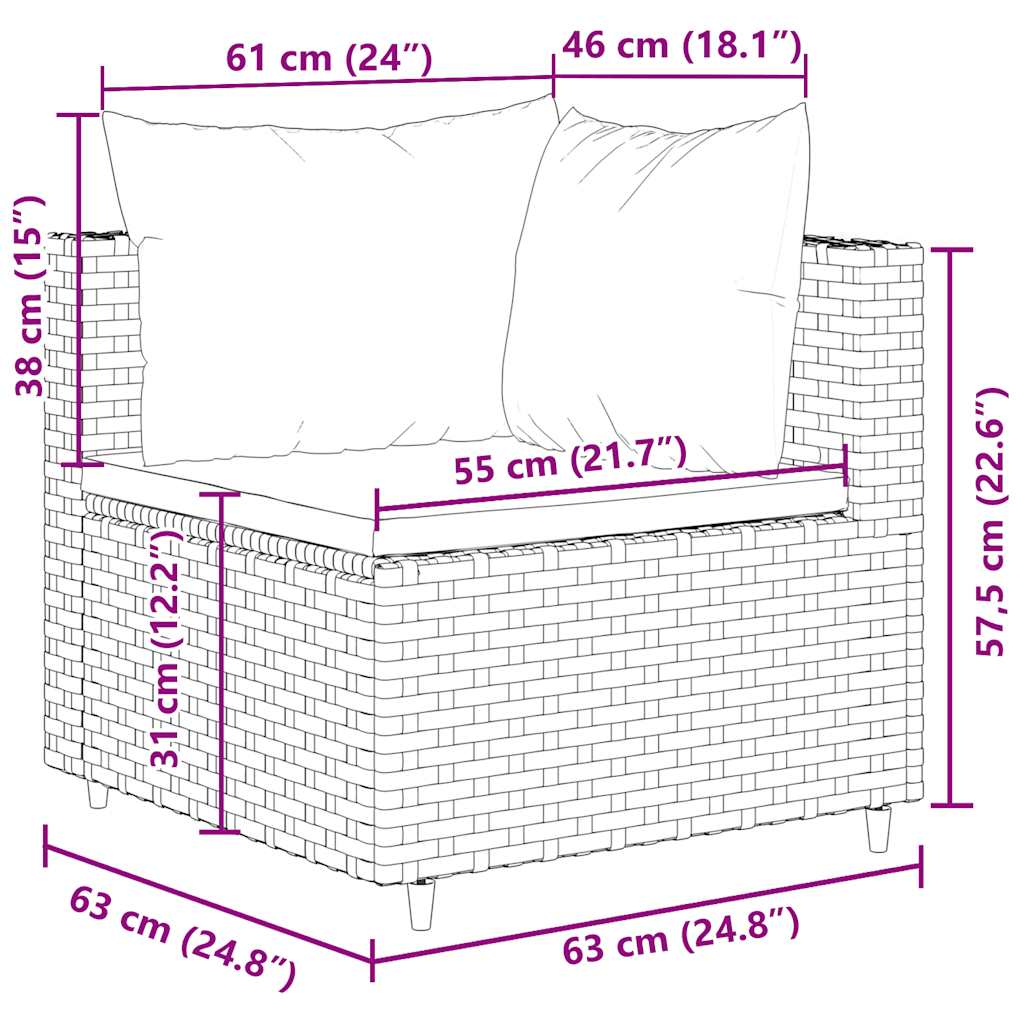 4-delige Loungeset met kussens poly rattan zwart is nu te koop bij PeponiXL, paradijselijk wonen!