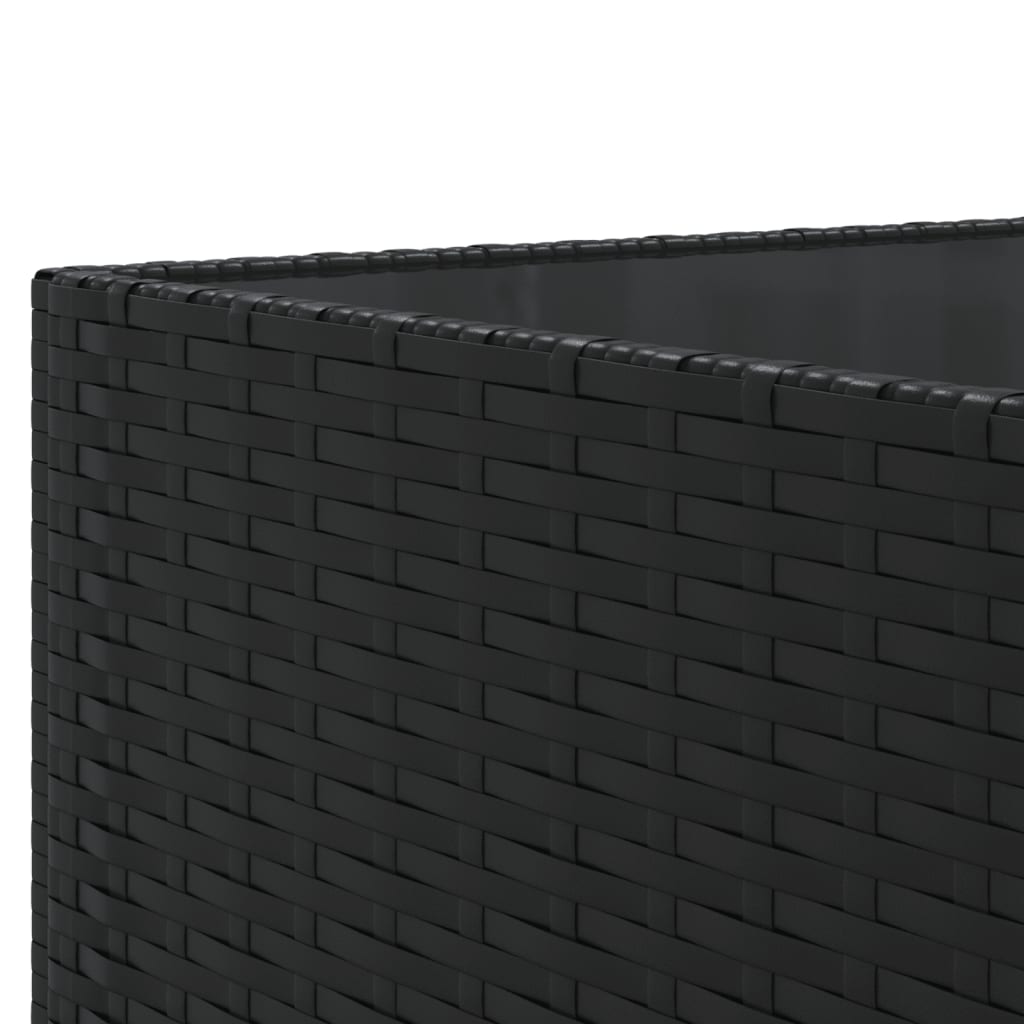 6-delige Loungeset met kussens poly rattan zwart