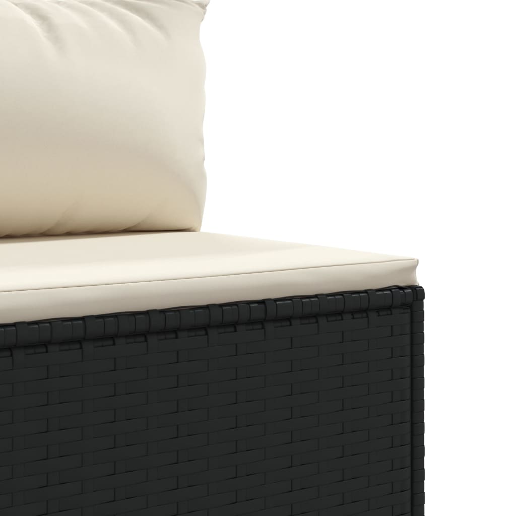 4-delige Loungeset met kussens poly rattan zwart is nu te koop bij PeponiXL, paradijselijk wonen!