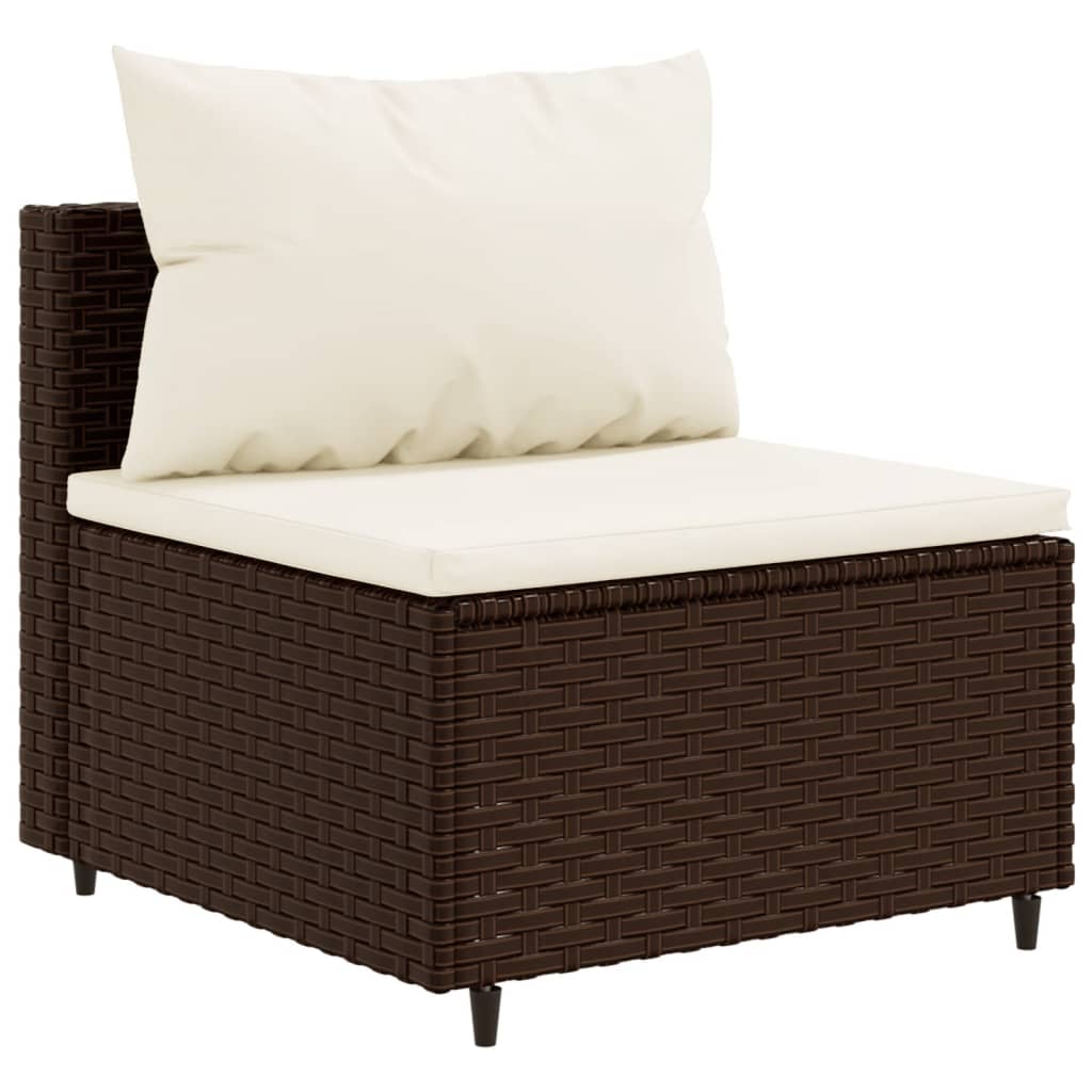 4-delige Loungeset met kussens poly rattan bruin is nu te koop bij PeponiXL, paradijselijk wonen!