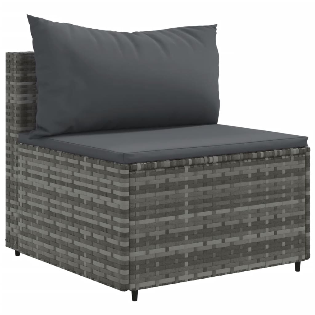 4-delige Loungeset met kussens poly rattan grijs is nu te koop bij PeponiXL, paradijselijk wonen!