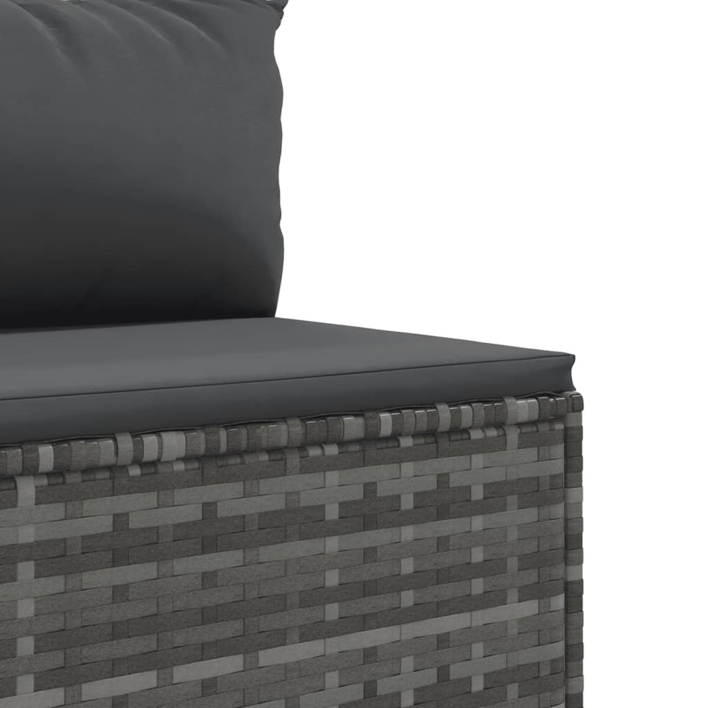 4-delige Loungeset met kussens poly rattan grijs is nu te koop bij PeponiXL, paradijselijk wonen!
