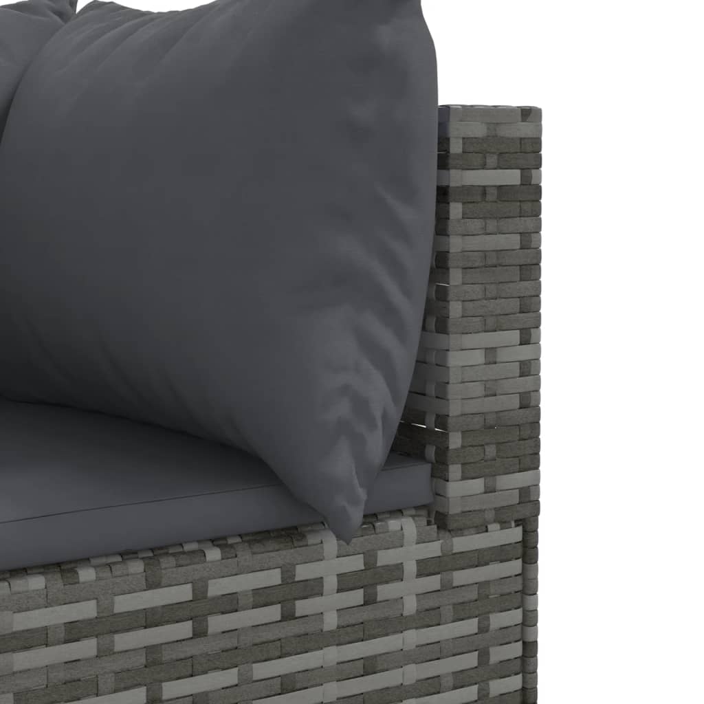 4-delige Loungeset met kussens poly rattan grijs is nu te koop bij PeponiXL, paradijselijk wonen!