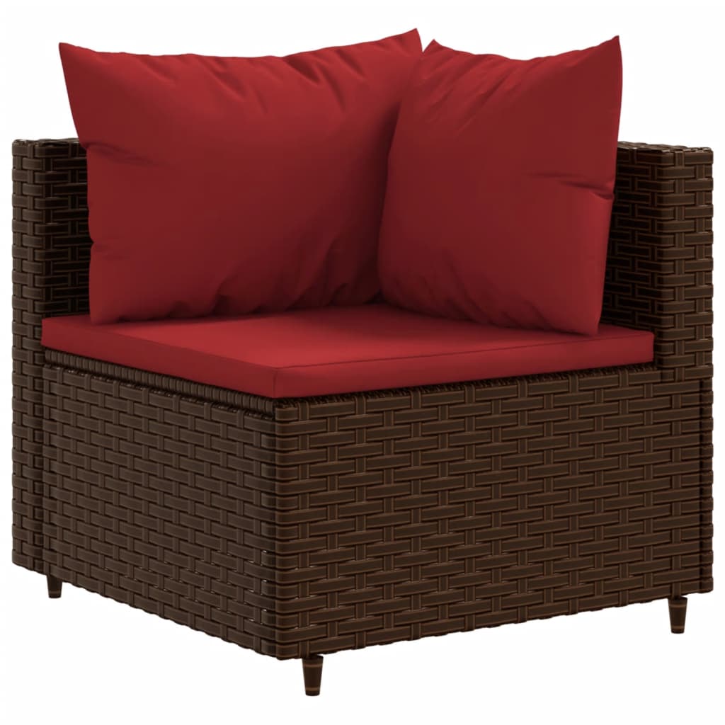 4-delige Loungeset met kussens poly rattan bruin is nu te koop bij PeponiXL, paradijselijk wonen!