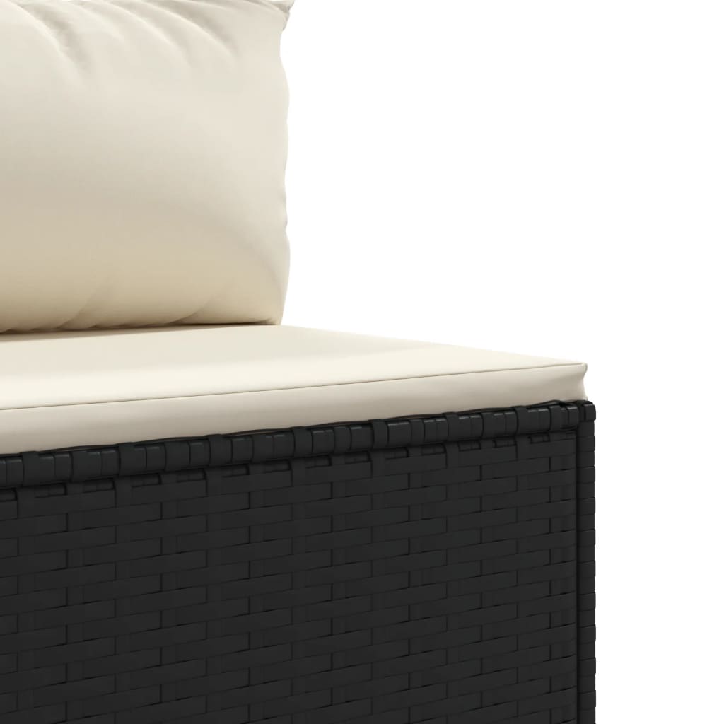 5-delige Loungeset met kussens poly rattan zwart is nu te koop bij PeponiXL, paradijselijk wonen!