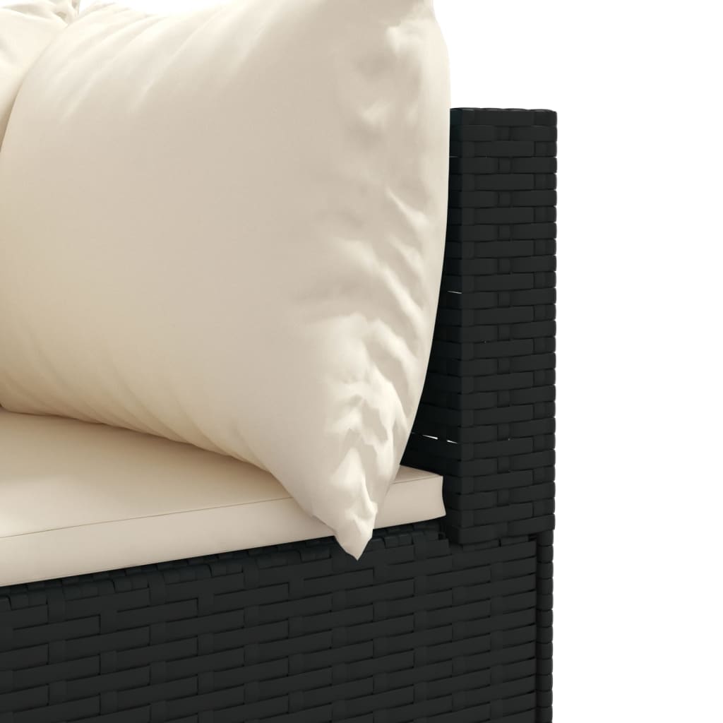 5-delige Loungeset met kussens poly rattan zwart is nu te koop bij PeponiXL, paradijselijk wonen!