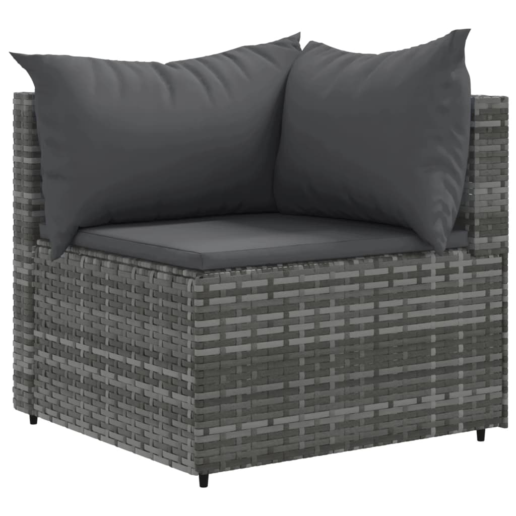 5-delige Loungeset met kussens poly rattan grijs is nu te koop bij PeponiXL, paradijselijk wonen!