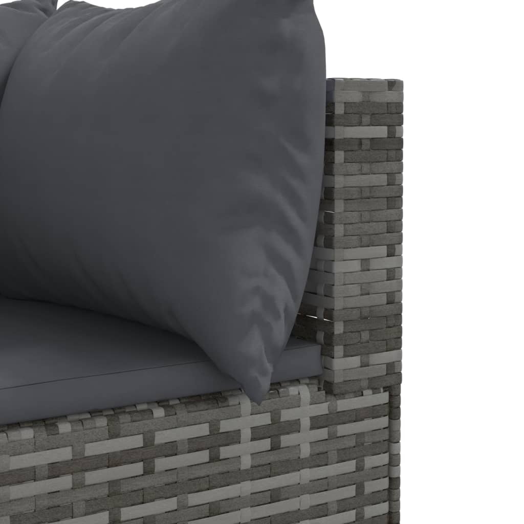 5-delige Loungeset met kussens poly rattan grijs is nu te koop bij PeponiXL, paradijselijk wonen!