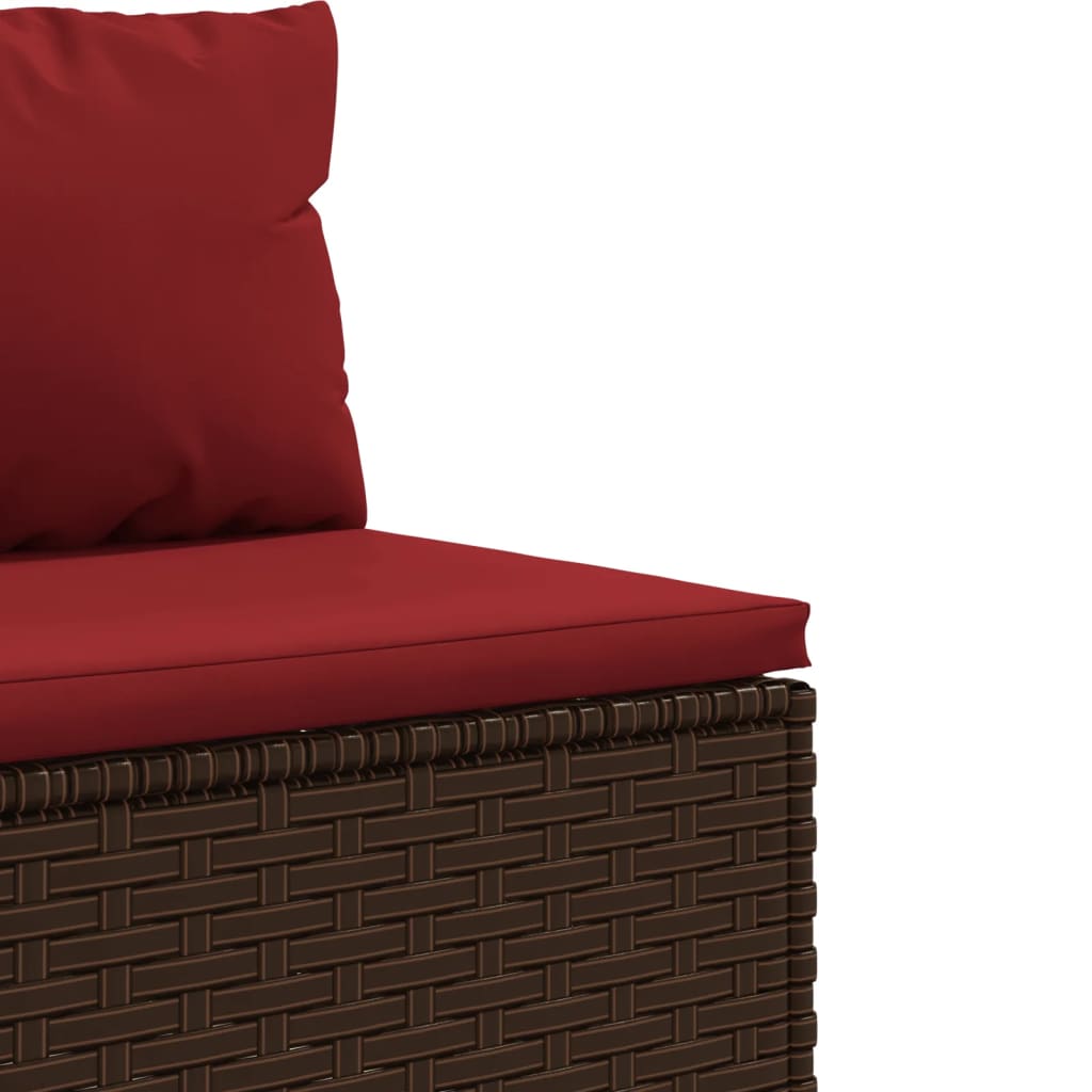 5-delige Loungeset met kussens poly rattan bruin is nu te koop bij PeponiXL, paradijselijk wonen!