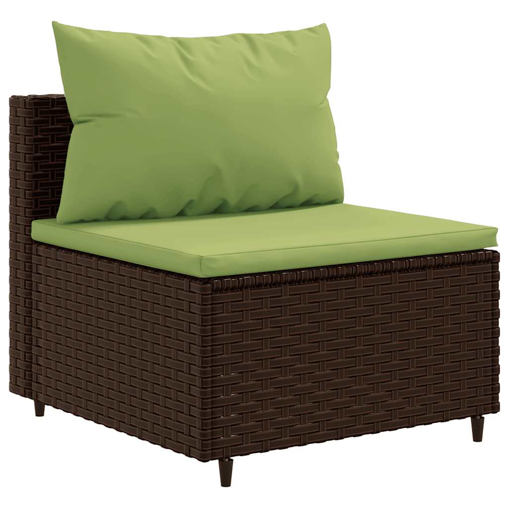 5-delige Loungeset met kussens poly rattan bruin is nu te koop bij PeponiXL, paradijselijk wonen!