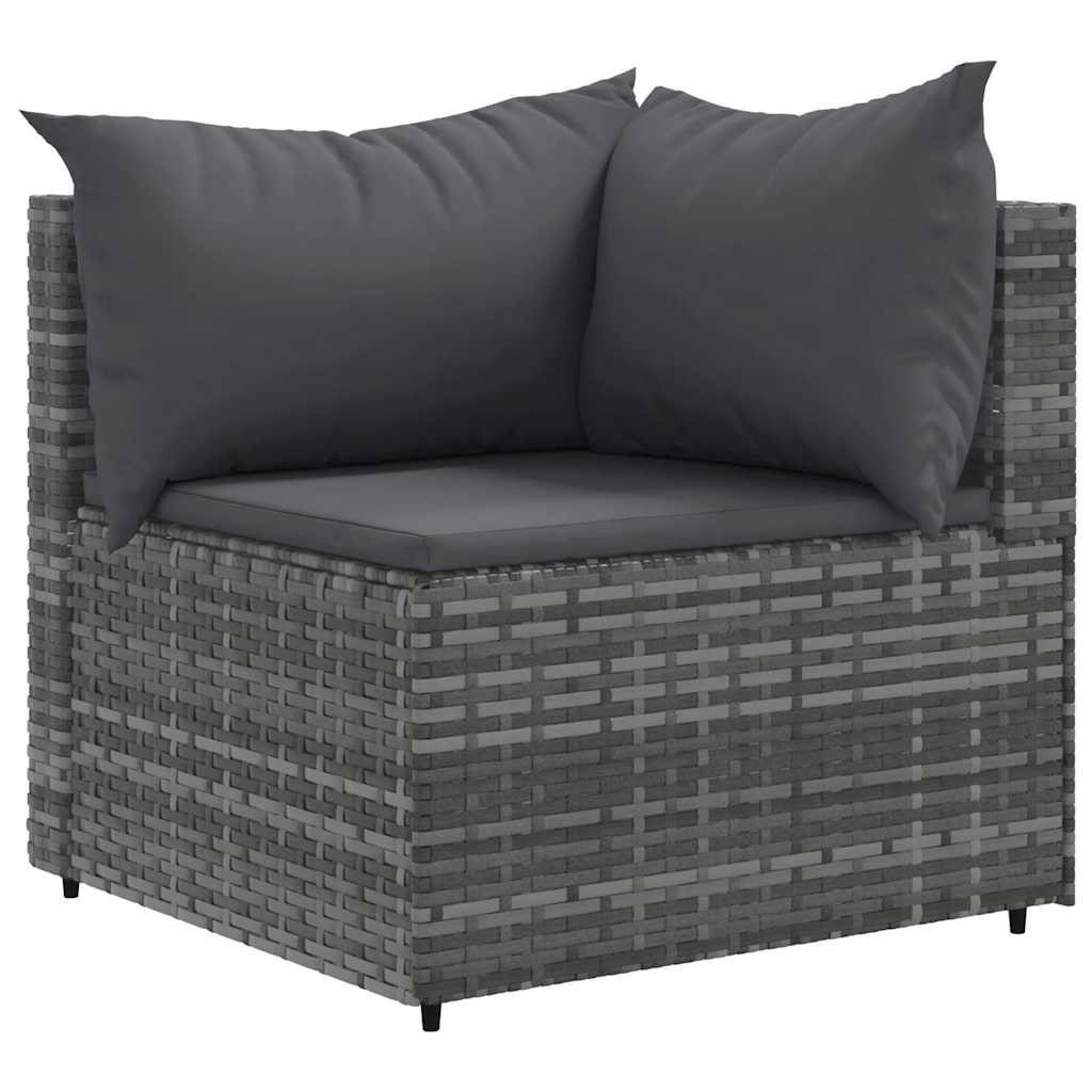 6-delige Loungeset met kussens poly rattan grijs is nu te koop bij PeponiXL, paradijselijk wonen!