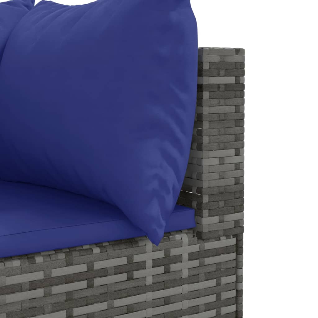 6-delige Loungeset met kussens poly rattan grijs is nu te koop bij PeponiXL, paradijselijk wonen!