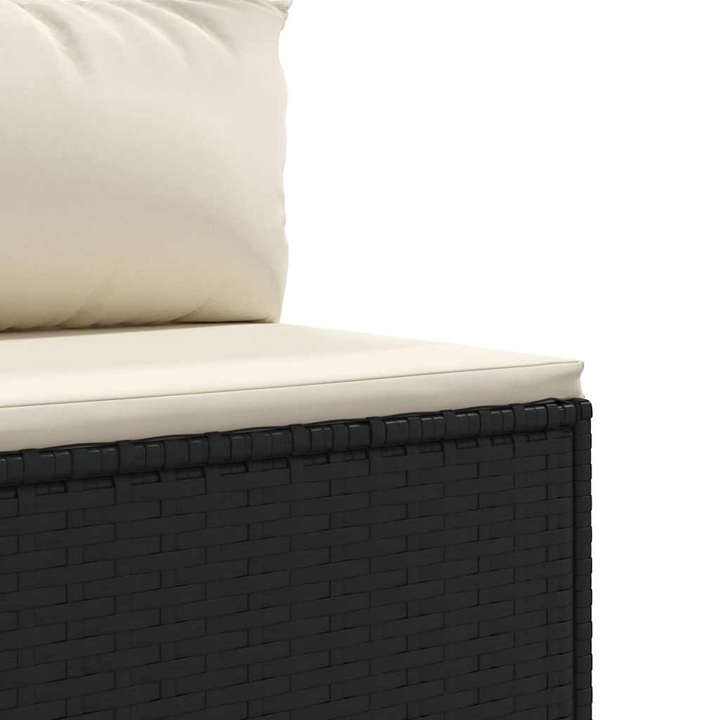 7-delige Loungeset met kussens poly rattan zwart is nu te koop bij PeponiXL, paradijselijk wonen!