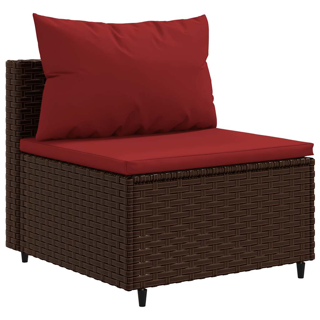 7-delige Loungeset met kussens poly rattan bruin is nu te koop bij PeponiXL, paradijselijk wonen!