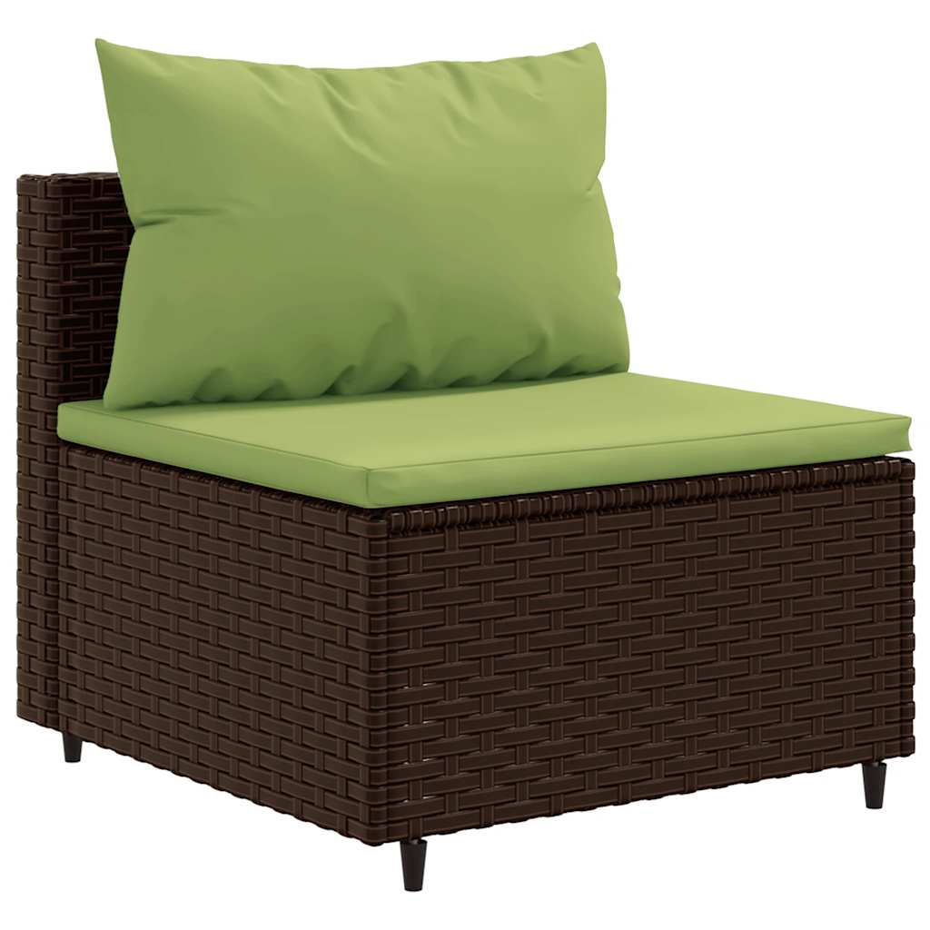 5-delige Loungeset met kussens poly rattan bruin is nu te koop bij PeponiXL, paradijselijk wonen!