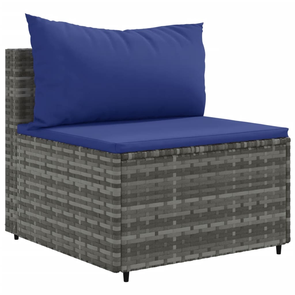 5-delige Loungeset met kussens poly rattan grijs is nu te koop bij PeponiXL, paradijselijk wonen!