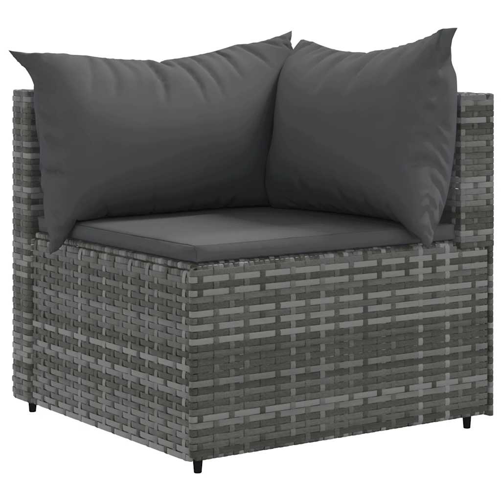 6-delige Loungeset met kussens poly rattan grijs is nu te koop bij PeponiXL, paradijselijk wonen!