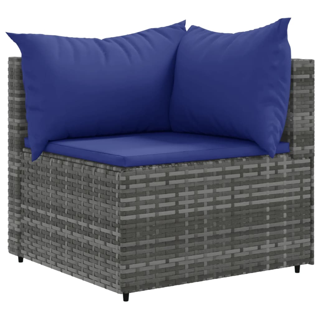 6-delige Loungeset met kussens poly rattan grijs is nu te koop bij PeponiXL, paradijselijk wonen!