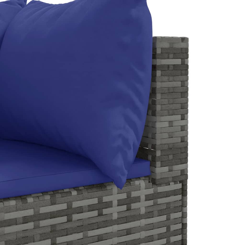 6-delige Loungeset met kussens poly rattan grijs is nu te koop bij PeponiXL, paradijselijk wonen!