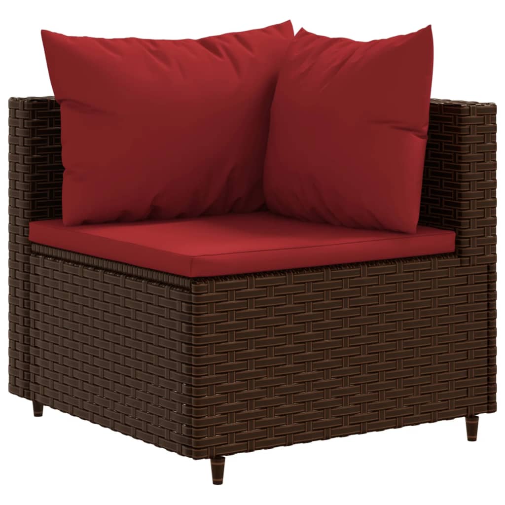 6-delige Loungeset met kussens poly rattan bruin is nu te koop bij PeponiXL, paradijselijk wonen!