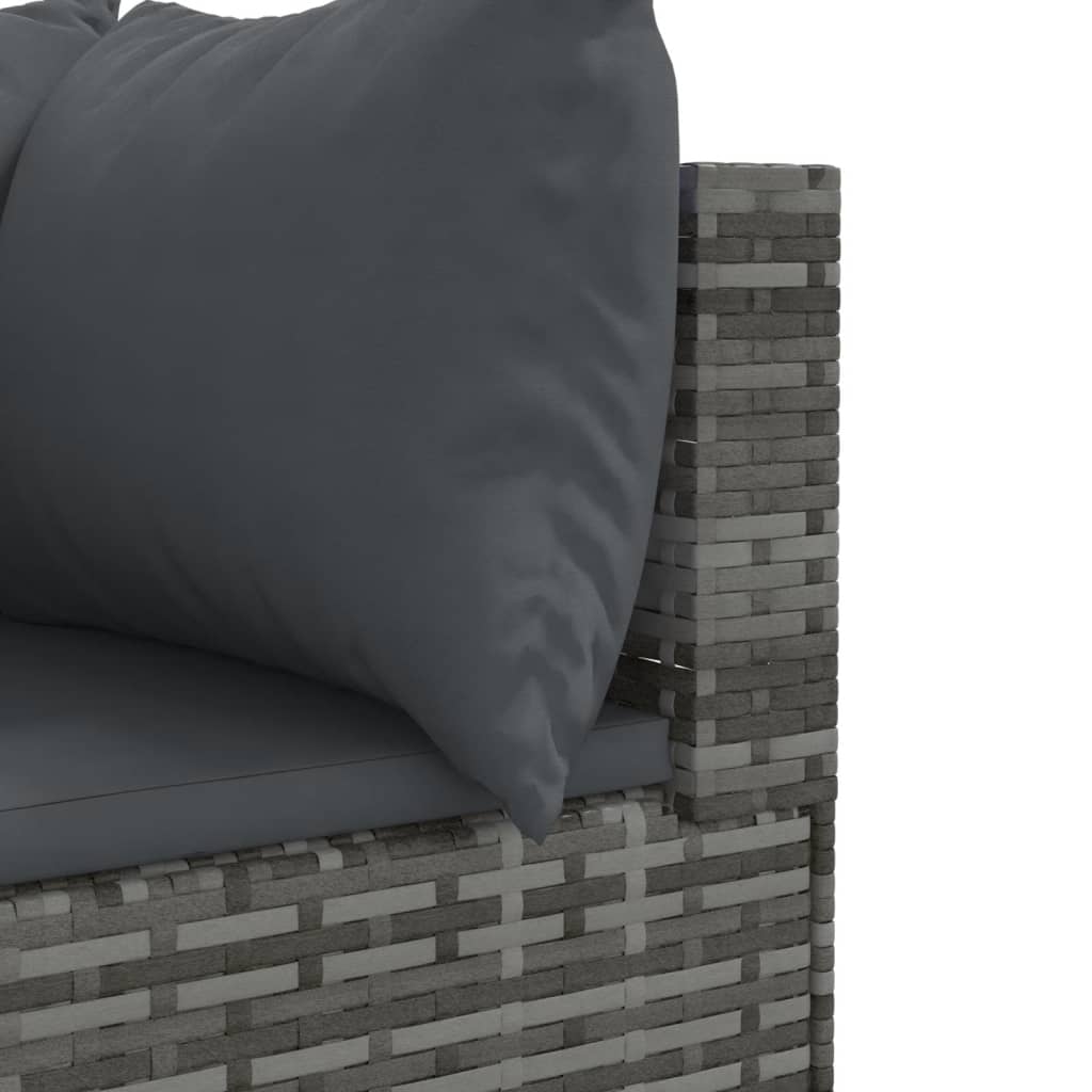 7-delige Loungeset met kussens poly rattan grijs is nu te koop bij PeponiXL, paradijselijk wonen!