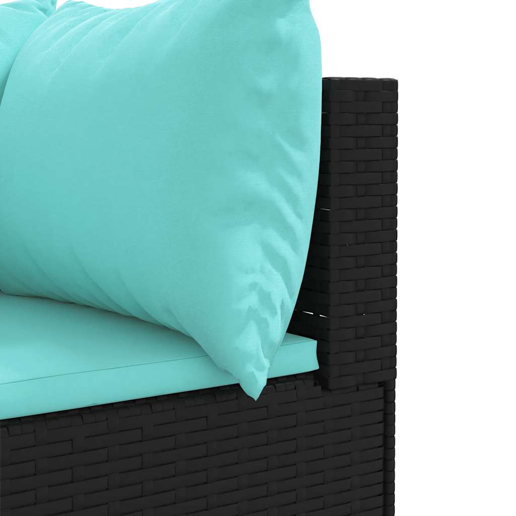 7-delige Loungeset met kussens poly rattan zwart is nu te koop bij PeponiXL, paradijselijk wonen!