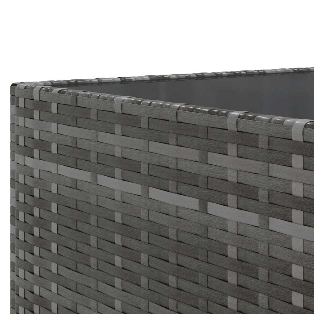 7-delige Loungeset met kussens poly rattan grijs