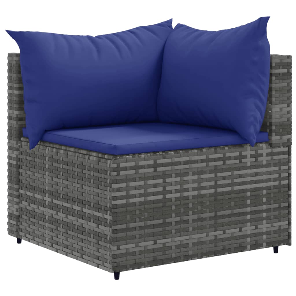 5-delige Loungeset met kussens poly rattan grijs is nu te koop bij PeponiXL, paradijselijk wonen!