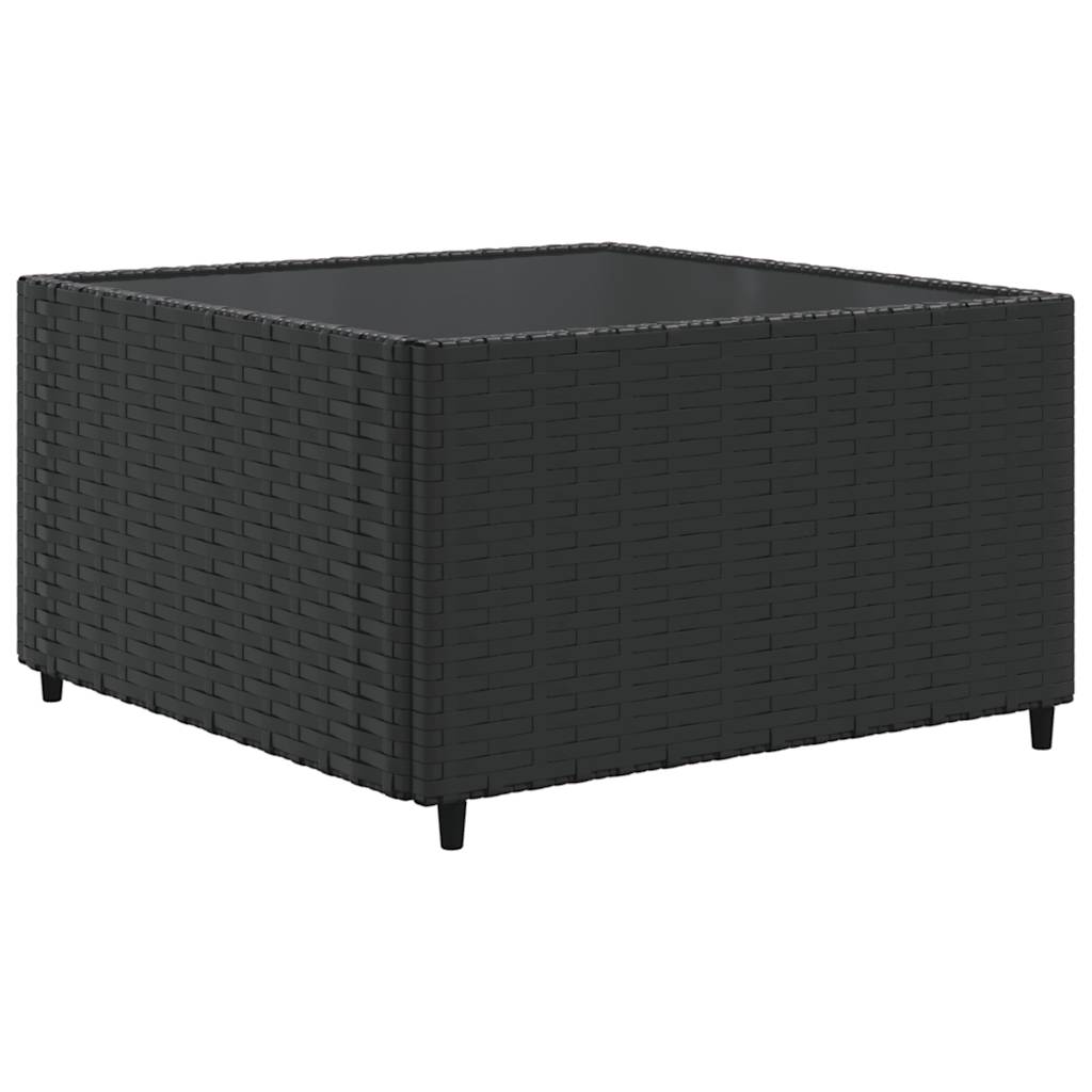6-delige Loungeset met kussens poly rattan zwart
